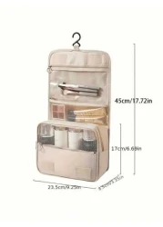 1pc Travel Make Up Bag Waterproof Toiletry Bag Beauty Storage Bag Portable Cosmetics Bag Multi Functional Makeup Hanging Bag Travel Storage Bag Travel Makeup Bag Hand Held Zipper Bag Mesh Bag Travel B