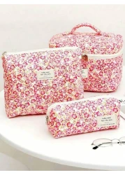 3pcs Set Makeup Bag Makeup Pouch Cosmetic Bag Travel Makeup Bag Home Makeup Bag School Makeup Bag Dorm Makeup Bag Travel Essentials Large Capacity Makeup Bag Women Makeup Bag Cosmetic Storage Bag Trav