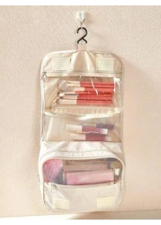 1pc Multifunctional Travel Toiletry Bag Hanging Makeup Bag Large Capacity Convenient To Carry Unisex Waterproof Makeup Brush Organizer Beach Essentials Beach Towel Holder Summer Holiday Must Haves Tra