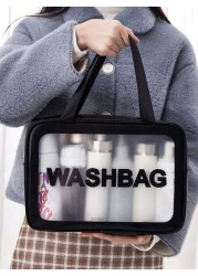 3/1 حقيبة مكياج كبيرة السعة مقاومة للماء، مزدوجة الطبقة لمستحضرات التجميل، حقيبة منظم السفر متعددة الاستخداما