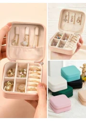 1pc Portable Jewelry Case Small Jewelry Boxes For Women Simple Home Jewelry Organizer Travel Organizer Fine Mini Storage Box For Travel Jewelry Zipper Case For Earrings Rings Necklaces Bracelets Porta