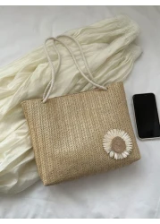 حقيبة كتف محبوكة كبيرة السعة للنساء، حقيبة يد رائجة بأسلوب عصري لعام 2024، حقيبة مريحة وعصرية للحمل