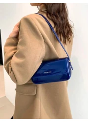 Clean Color Minimalistic Elegant New Style Patent Leather Small Square Bag For School Work Casual Travel And Outdoor Activities