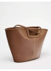 2025 Spring New Women Bag Large Capacity Handbag With Stitching Detail Shoulder Tote Bag For Grocery Shopping