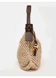 New Style Ladies Fashionable And Versatile Holiday Style Straw Woven Bag One Shoulder Crossbody Handbag Woven Underarm Dumpling Bag Summer Beach Bag Suitable For Holiday Party And Seaside Play