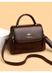 KAIDIFEINIROO محفظة نسائية عالية الجودة من الجلد الفاخر، موديل مكون من طبقتين قابل للقلب ليستخدم كحقيبة يد أو حقيبة