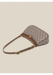 Fashionable Classic And Versatile Solid Color PU Waterproof Fabric Shoulder Bag Metal Buckle Decorative Design Underarm Baguette Bag Full Body Print Design Shoulder Bag Suitable For Shopping Commuting