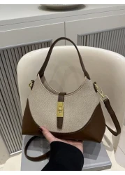 حقيبة كتف متنوعة متعددة الاستخدامات، تصميم قطعي منفصل، مناسبة للتنقل اليومي والخروجات العادية والتسوق