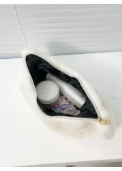 Mini Women Furry Solid Color Shoulder Bag Fashion Versatile Fluffy Handbag For Daily Commute Shopping Dating Crossbody Bag Under Arm Bag