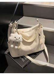 Matte Finish Large Capacity Fashion Versatile Shoulder Bag Elegant Beach Tote Handbag Shopping Bag