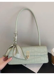 New Solid Color PU Scarf Bag With Lid Style Inner Layer Zipper Fashionable And Versatile French Armpit Bag Women s Baguette Bag Suitable For Women s Daily Outings Shopping Parties Girlfriends Christma