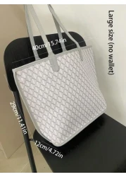 White Fashion Simple Classic Retro Leather Diamond Check Pattern Handbag Casual Women Tote Bag Shoulder Bag Exquisite PU Material Suitable for Parties Work Travel School Shopping Gifts