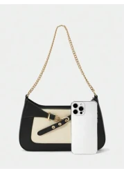 SHECARRY Women Shoulder Bags PU Leather Autumn Summer Winter School Travel Commute Work Elegance Exquisite Belt Metal Chain