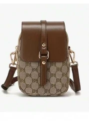 حقيبة كروس بدي متعددة الوظائف مع جيوب متعددة ، جيب للهاتف الخلوي ، فتحة للسماعات للنساء ديكور اللؤلؤ الاصطناع