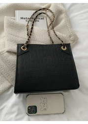 Lightweight Business Casual Crocodile Embossed Chain Square Bag For Teen Girls Women College Students Rookies White collar Workers Perfect for Office Work Business Commute Best Work Bag for Women For