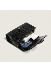 1pc Solid Color Versatile Pu Crocodile Pattern Embossed Shoulder Bag With Lock Buckle Camellia Chain Crossbody Bag For Women Daily Simple Style