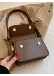 حقيبة مربعة صغيرة مع الطية، حقيبة نسائية بأسلوب بسيط