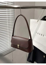 Small Bag Solid Color Push Lock Flap