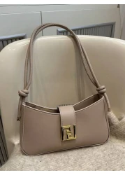 Ladies Fashionable And Casual Commuting Shoulder Bag Four Season Clean Color Portable Diagonal Shoulder Bag Suitable For Dates Shopping Gifts Shopping Wallets Young Women College Students Newcomers Wh