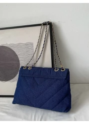 Quilted Pattern Grommet Eyelet Square Bag Crossbody Bag Shoulder Bag Minimalist Vintage Portable For Teacher Gifts For Girl For Woman Perfect For Office Work Business Commute Shopping