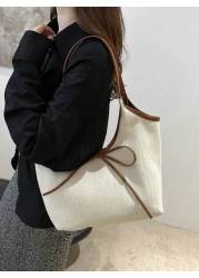 Elegant And Fashionable Handbag Bowknot Decor Shoulder Bag For Women Suitable For Commuting And Daily Use Valentines