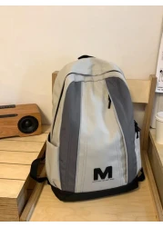 High School Backpack For Men Korean Style Large Capacity Travel Bag For Middle School And College Students Leisure And Vacation Two Toned Shoulder Bag With Academia Style Commute Book Bag School Bag S