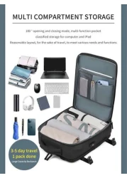 1pc Large Capacity Backpack With Shoe Compartment Casual Backpack With Charging Port Portable Laptop Bag For Hiking Camping Outdoor Recreation Student Bookbag Carry On Backpack Airline Approved Travel