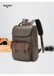 saroxi Men s Fashion Backpack Casual Dual Shoulder Backpack Korean Printed Wear Resistant Waterproof Large Capacity Travel Laptop Hiking Bag Zipper Suitable For Commute PU Black Floral Pattern Gift Fo