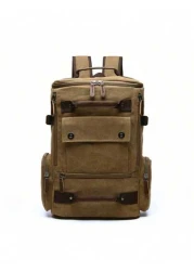 Men s Backpack Retro Canvas Multi Compartment Large Capacity Laptop Commuting Bag Travel Luggage Backpack Backpack With Snap Flap Pocket And Side Zipper Pocket Perfect For Camping And Hiking Large Cap