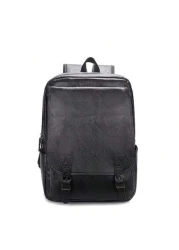 حقيبة ظهر من جلد البولي يوريثين للرجال على الطراز الشارعي - تصميم مستوحى من الشارع، سعة كبيرة، مريح للسفر والأ