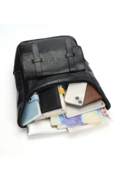 حقيبة ظهر كلاسيكية للرجال بمقاس 15.6 إنش للكمبيوتر المحمول، حقيبة عمل وترفيه وسفر، مناسبة للتنقل والعودة للمدر