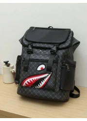 ceionkeust Men s Casual Backpack Fashion Flip Cover Lightweight Portable Suitable For Travel Camping Hiking School And Student Campus Youth School Backpack Fashion Men s Bags Water Repellent Business