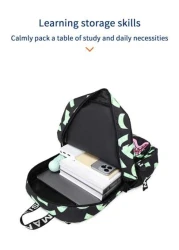 حقيبة ظهر جديدة بطبعة كاموفلاج وشكل فم القرش، مصنوعة من مادة مركبة ناعمة، حقيبة نهارية عادية، سعة كبيرة، حقيب