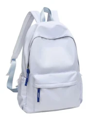 1pc Black Blue Zipper Stylish Backpack Everyday School Bag