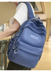 حقيبة ظهر سعة عالية للمراهقين ، حقيبة مدرسية كاجوال من النايلون مع حزام قابل للتعديل ، أغلاق بسوستة ، بطانة من