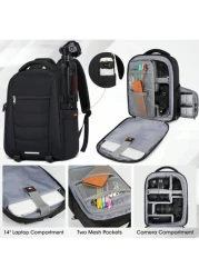 NEWHEY Camera Bag Backpack Professional For DSLR SLR Mirrorless Camera Waterproof Laptop Back Pack 14 15 6 Inch With Rain Cover Anti Theft Travel Case Large Capacity Photography Backpack Bags For Trav
