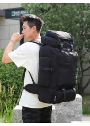 1PC 80L Waterproof Camo Backpack Hiking Camping Backpack Travel Rucksack Outdoor Sports Climbing Bag Christmas Winter Christmas Gifts Bag Travel Bag School Bag Computer Sports Bag Merry Christmas Men