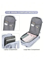 1pc Large Capacity Backpack With Shoe Compartment Casual Backpack With Charging Port Portable Laptop Backpack For Hiking Trekking Outdoor Sports Students