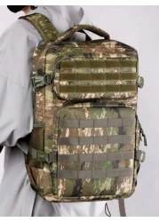 حقيبة ظهر خارجية متعددة الجيوب للرجال، يمكن أن تستوعب حقيبة كمبيوتر 15.6 بوصة، حقيبة مدرسية خفيفة الوزن، حقيبة