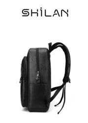 SHILAN High End Men s Business Backpack With Large Capacity And Multiple Functions For Sports Made Of PU Material With Multiple Compartments And Pockets Adjustable Shoulder Straps Suitable For Outdoor