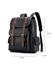 Large Laptop Backpack Pu Backpack Male Teenagers Boys Black Schoolbag Schoolbag For Travel College School Casual Backpack Laptop Backpack Commute Lightweight Flap Backpacks Rucksack Summer College Bag