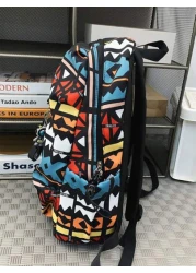 حقيبة ظهر سعة كبيرة عادية، حقيبة رسول نايلون بطباعة غرافيتي أنيقة، حقيبة مدرسية وسفر مع قلادة، حقيبة صيحة عيد