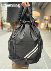 Spacious Waterproof Drawstring Backpack With Multi Pocket Design Perfect For Travel Sports And Outdoor Activities Ideal For Basketball Tennis And Swimming Gear And More Great Gift For Students And Men