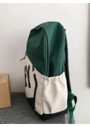 New Versatile Fashion Color Block Backpack Casual Large Capacity Men s Backpack With Letter Print 15 Laptop Bag 20L