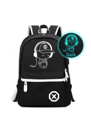 Simple Lightweight Fluorescent Luminous Patterned Backpack Sling Bag Fabric Water Resistant With Large Capacity And Adjustable Shoulder Strap For College High School Male Rucksack Fathers Day Universi