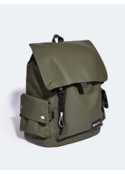 peach tree Fashion Peach Tree Flap Multi Pocket Solid Color PU Backpack Christmas Men Bag Vacation Travel Essentials Dad Gifts Retro Bag Vintage School Bag Travel Backpack Large Capacity Sports Bag La