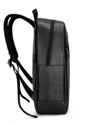 Faux Leather Vintage Backpack Slim 15 6 Inch Laptop Bag Casual Travel Daypack Brown Black Vacation School Summer Water Proof Carry On PU Leather Business Casual Black Husband Purse Holiday Computer Bl