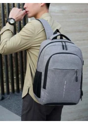 Convenient Sub Charging Backpack Men Purse Equipped With Night Reflective Strips Can Hold 15 6 Inch Computer Bag Lightweight School Bag Large Capacity Travel Bag Commuting Convenient Day Bag Multi Fun