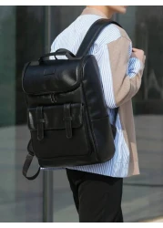 peach tree 1pc Black Large Capacity Outdoor Office Backpack With Zipper Pocket Computer Compartment Fits 15 6 Inch Laptop Functional Backpack Gift For Men Peach Tree Christmas Men Bag Vacation Travel