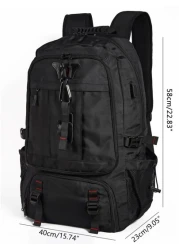 حقيبة ظهر خارجية 80 لتر، حقيبة رحلات تسلق سفر، حقيبة رياضية للتخييم والتنزه، حقيبة مدرسية كبيرة بجيب للأحذية،